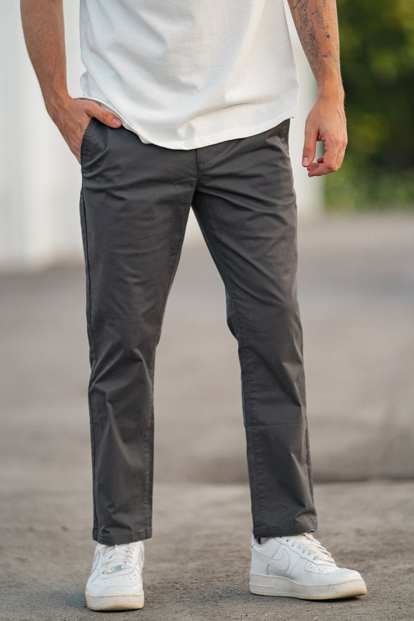 Straight Fit Core Stretch Chino Charcoal