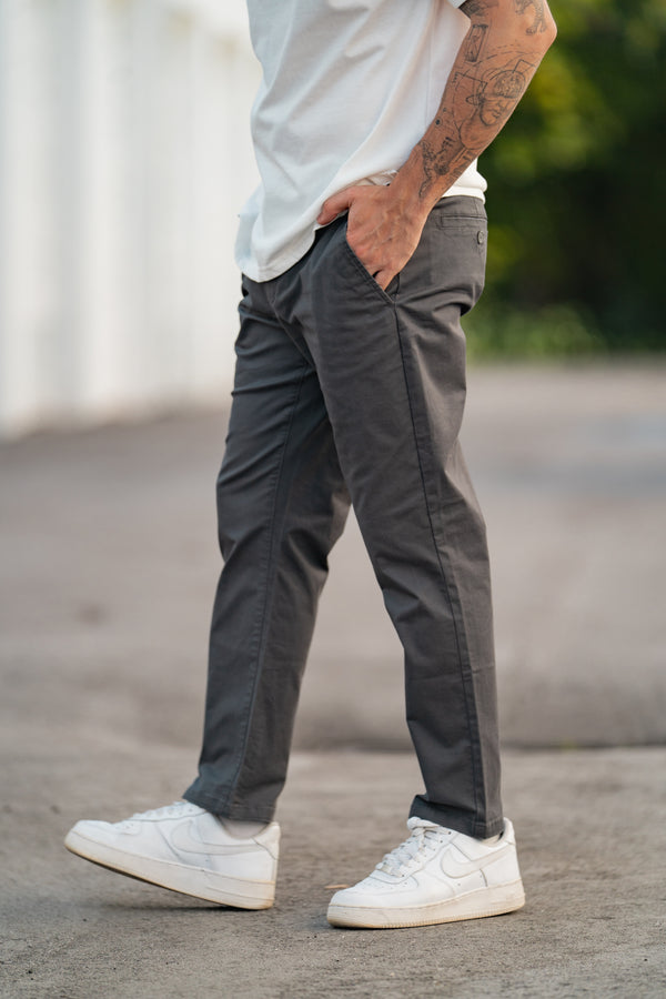 Straight Fit Core Stretch Chino Charcoal