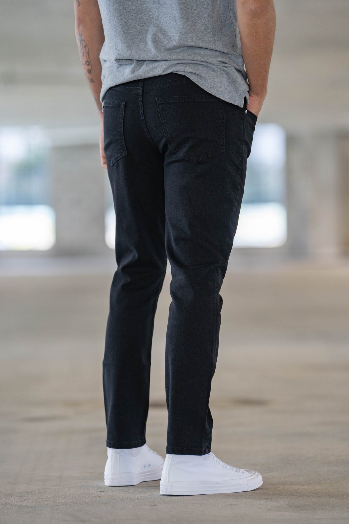 Core Extra Stretch Jeans | Men's Black Jeans | Under 5'10