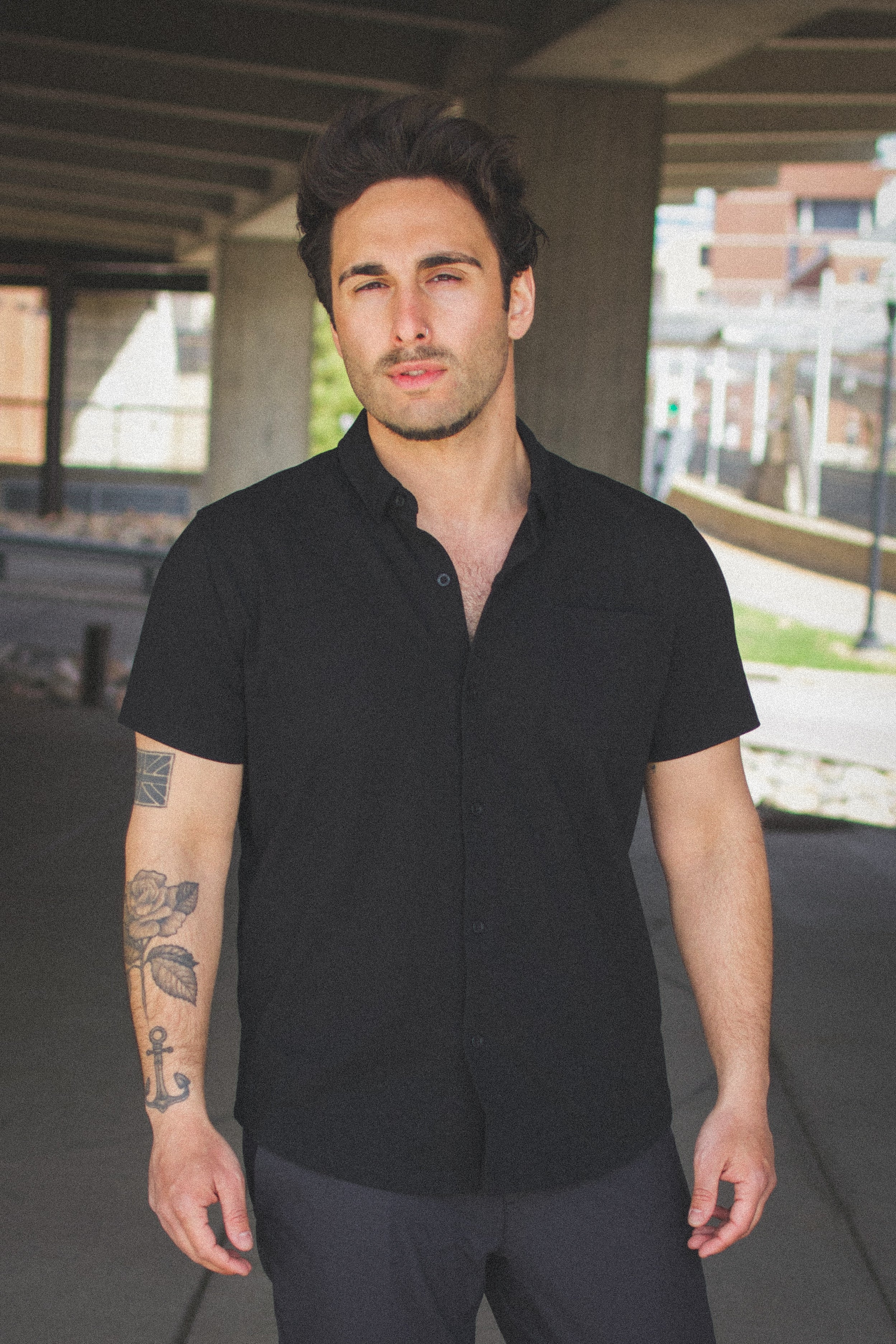 black button up short sleeve dress shirt Seeley S/S Button-Up Shirt | Black | X-Large