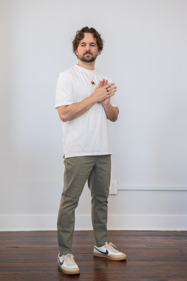 Garment Dyed Stretch Jeans Kelp