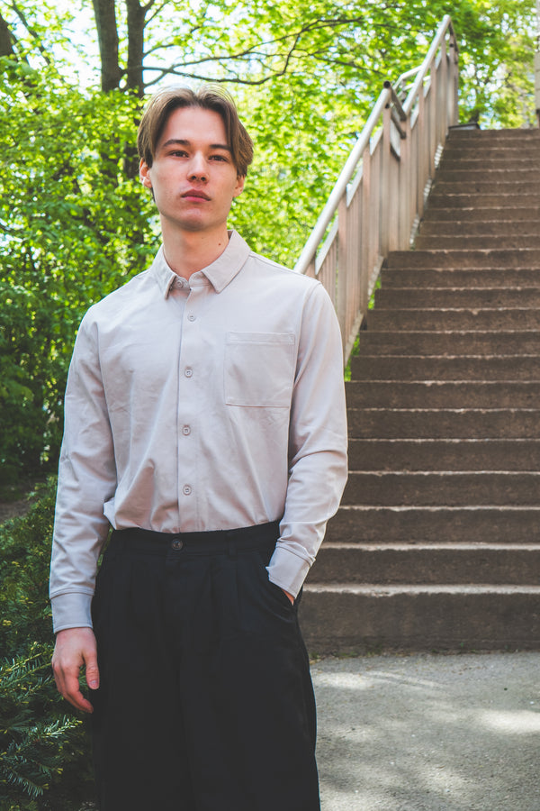 Performance Pique Button Down Shirt Mist