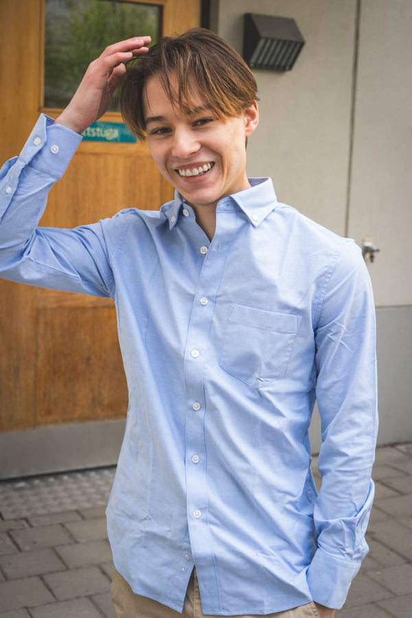 Lightweight Button Down Shirt | Ice Blue | Under 510 M - For Short Men and Guys Under 5' 10" Lightweight Button Down Shirt | Ice Blue | Under 510 M - For Short Men and Guys Under 5' 10"