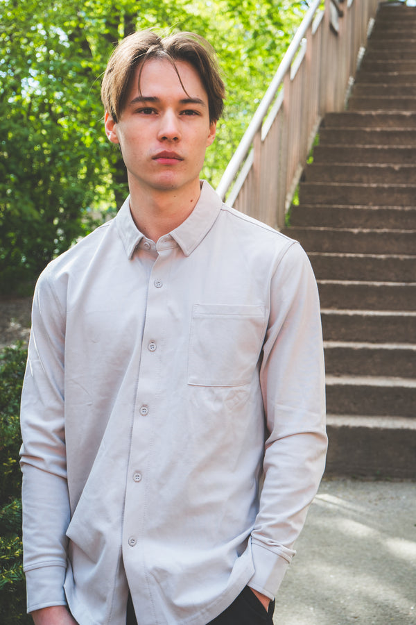 Performance Pique Button Down Shirt Mist