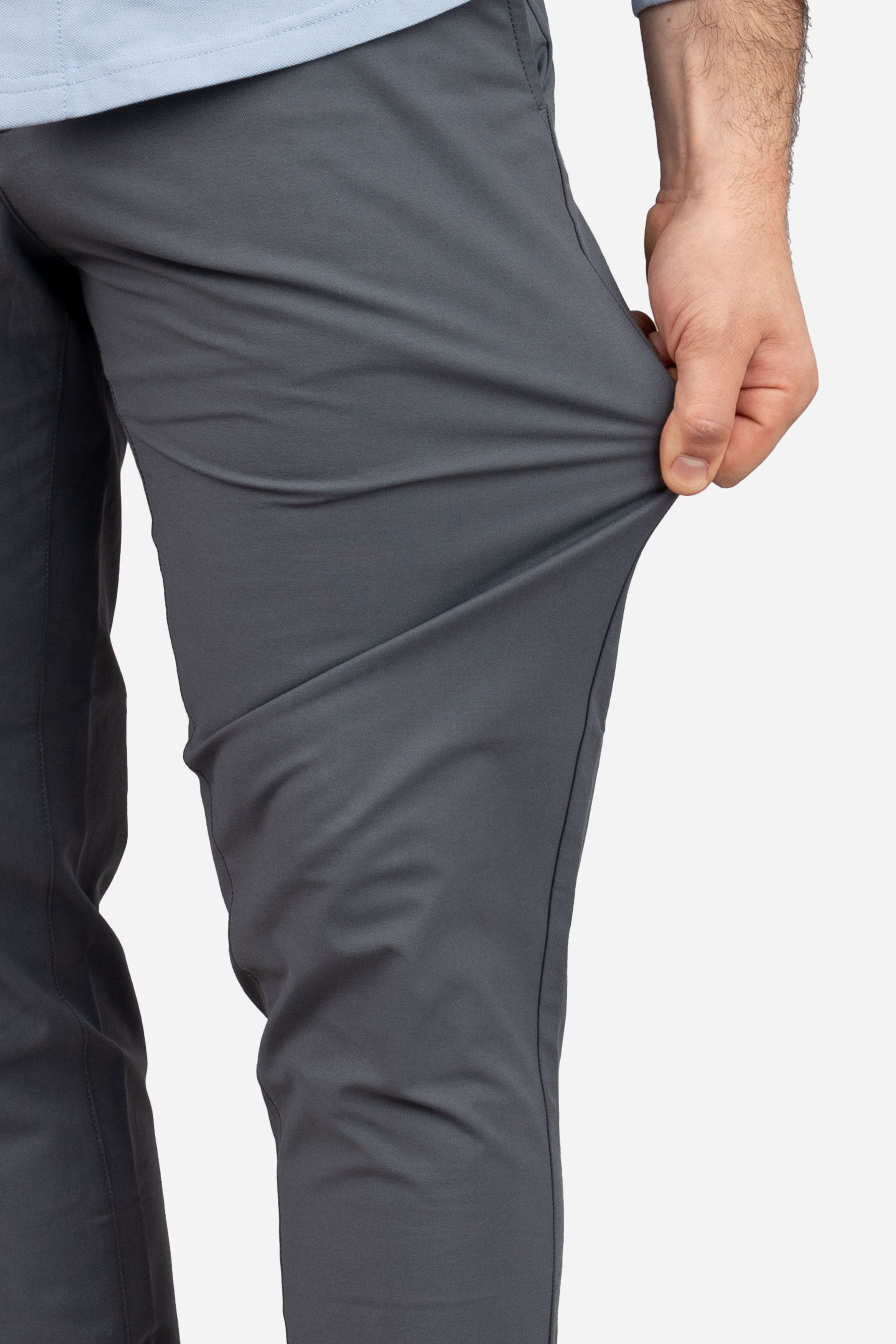 Coda Tech Chino Charcoal – Performance Chinos for Short Men