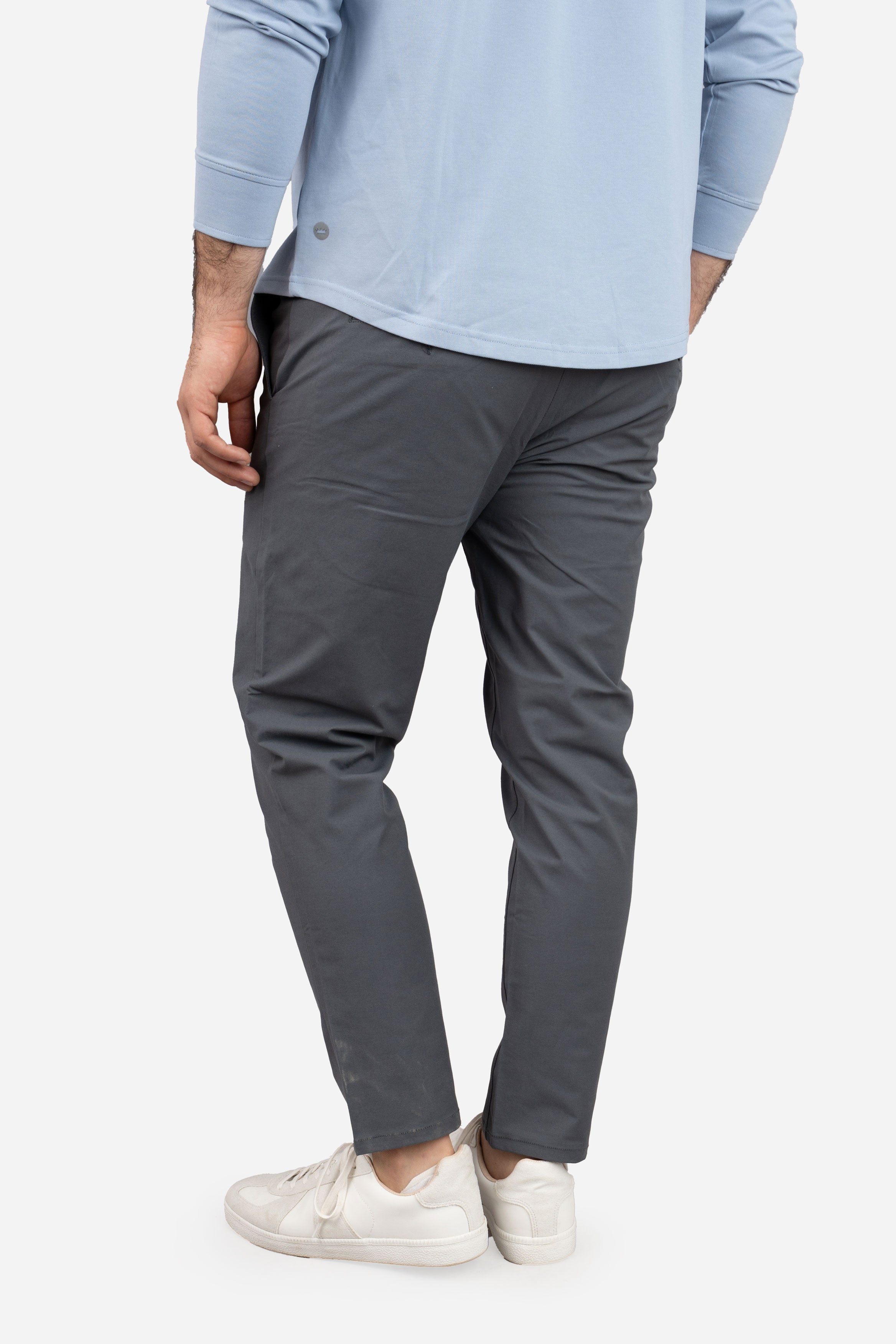 Coda Tech Chino Charcoal – Performance Chinos for Short Men