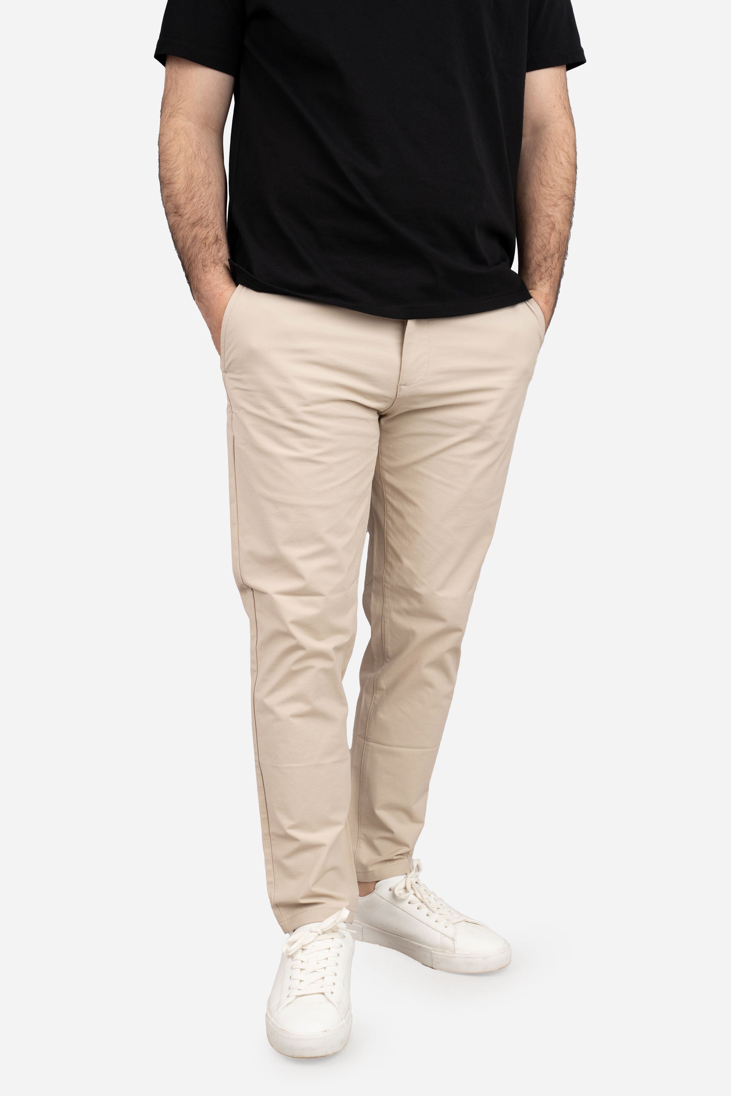 パンツ BIO wear CHINO WITH UNDERWE Coda Tech Chino Khaki – Performance Chinos for Short Men | Under 5'10