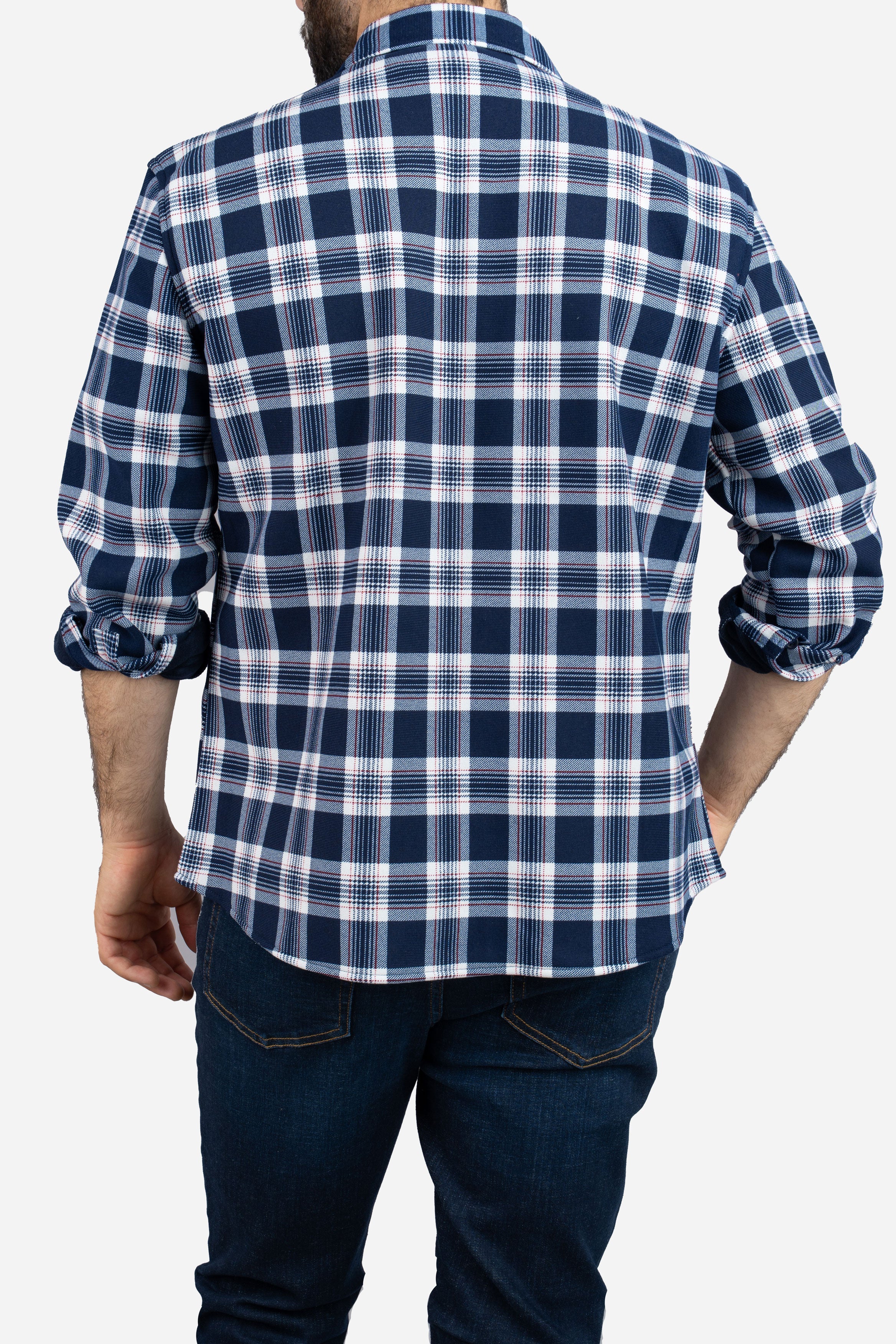 Cozy Overshirt Navy Plaid