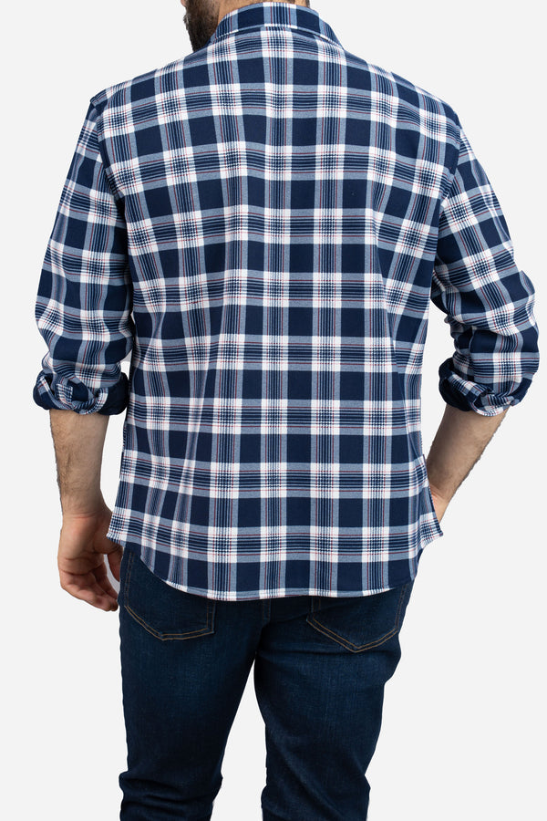 Cozy Overshirt Navy Plaid