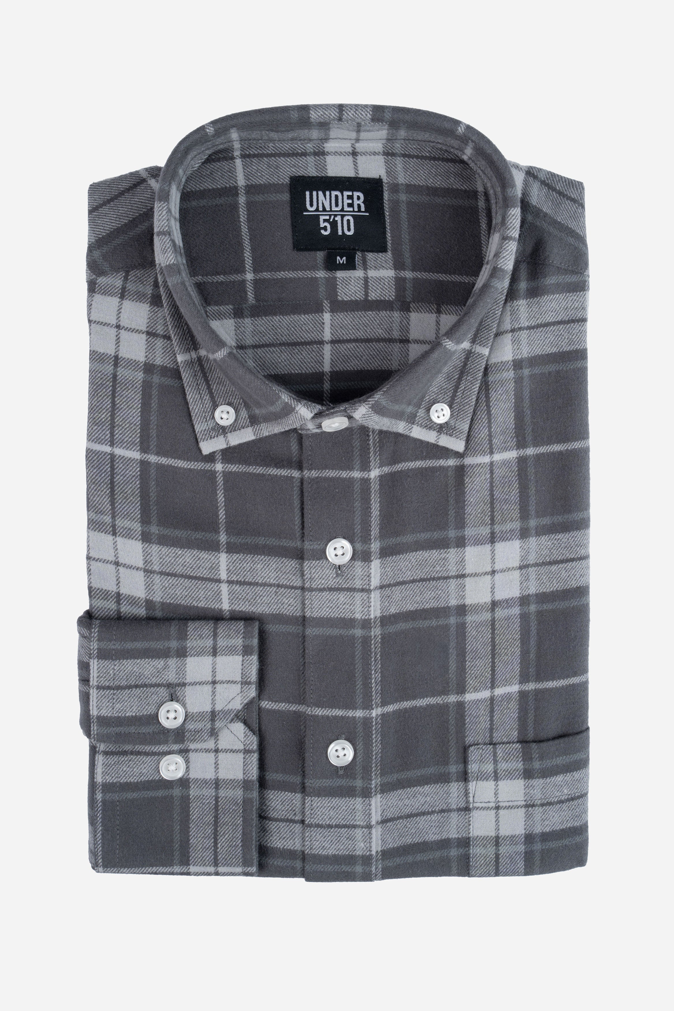 Flannel Button Down Shirt Gray