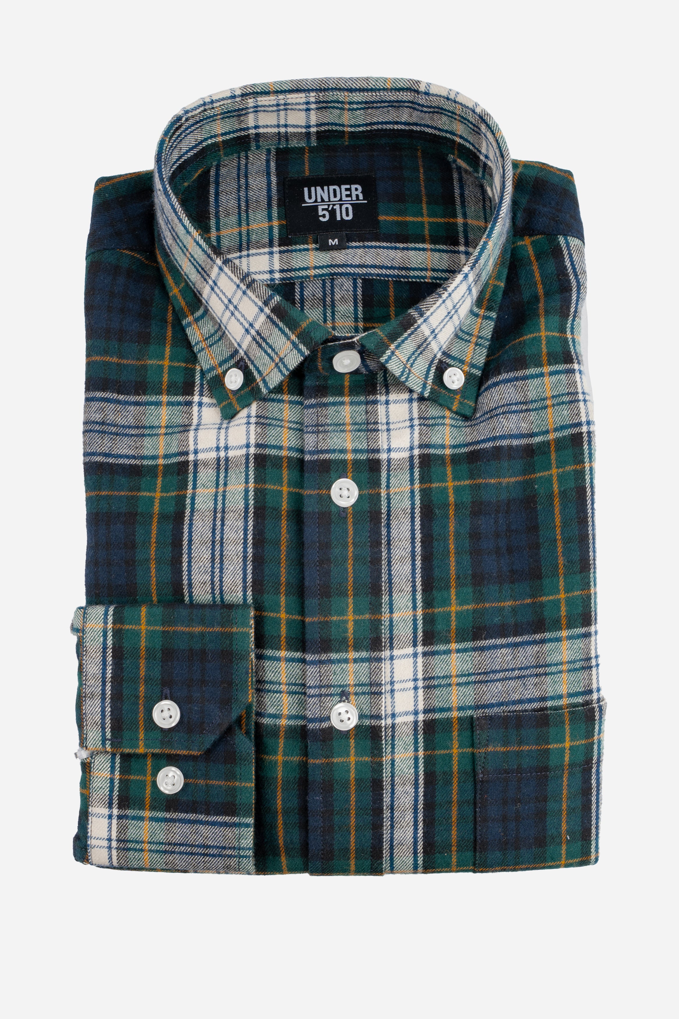 Flannel Button Down Shirt Green Tartan