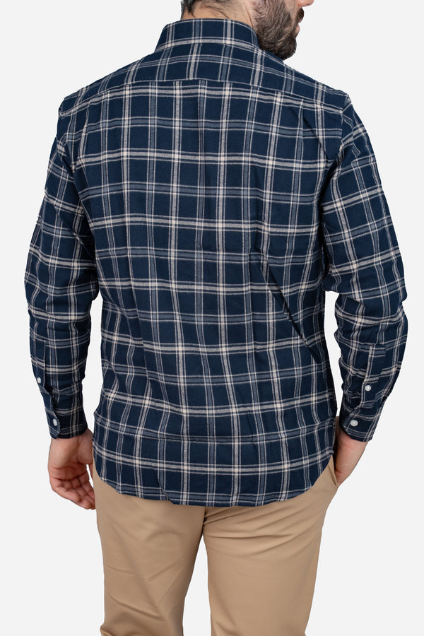 Flannel Button Down Shirt Navy