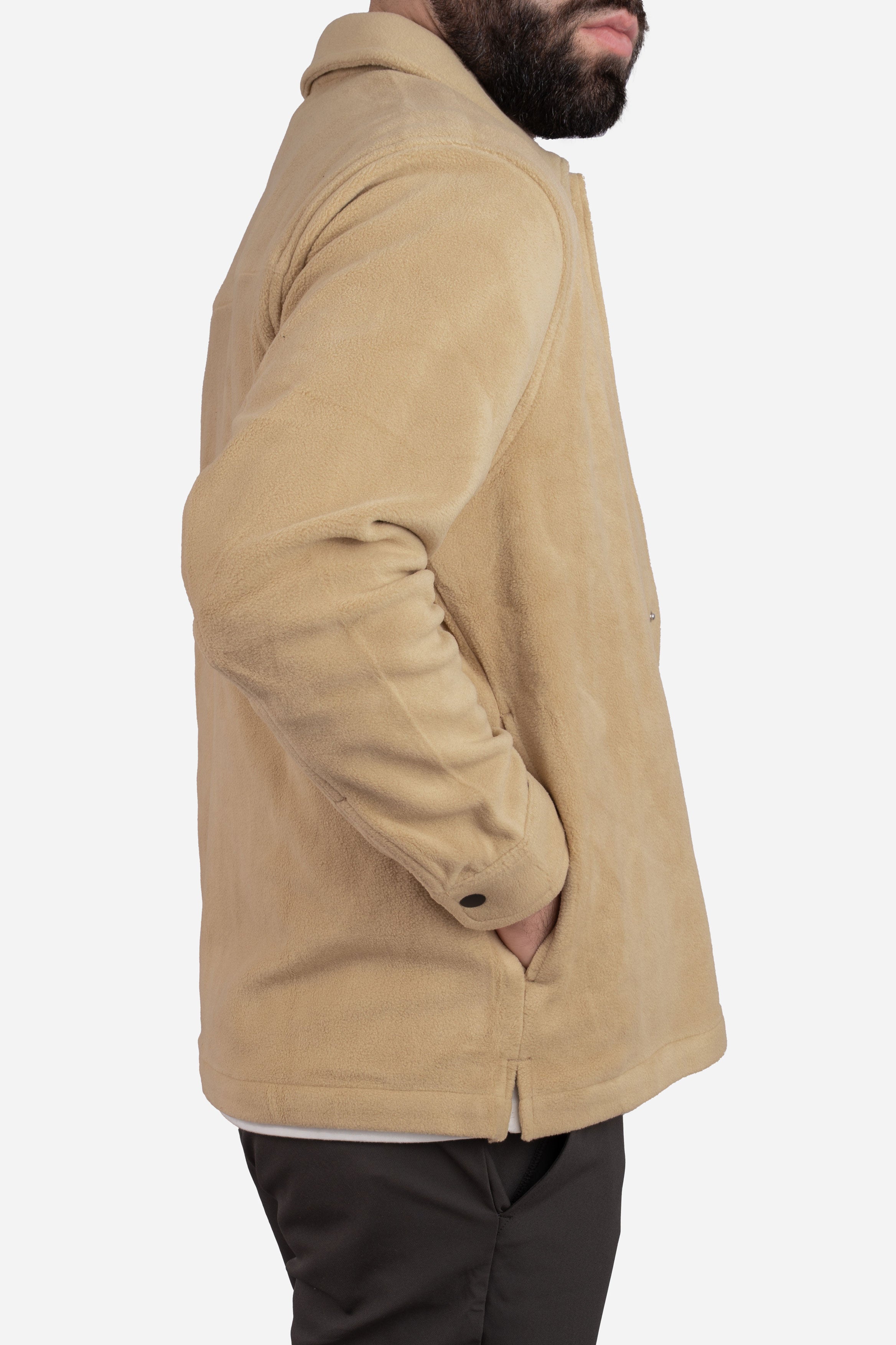 Fleece Overshirt Tan