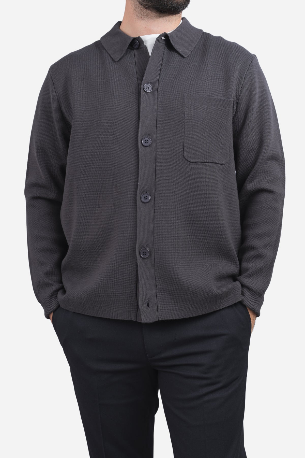 Hudson Shirt Cardigan Iron Gray