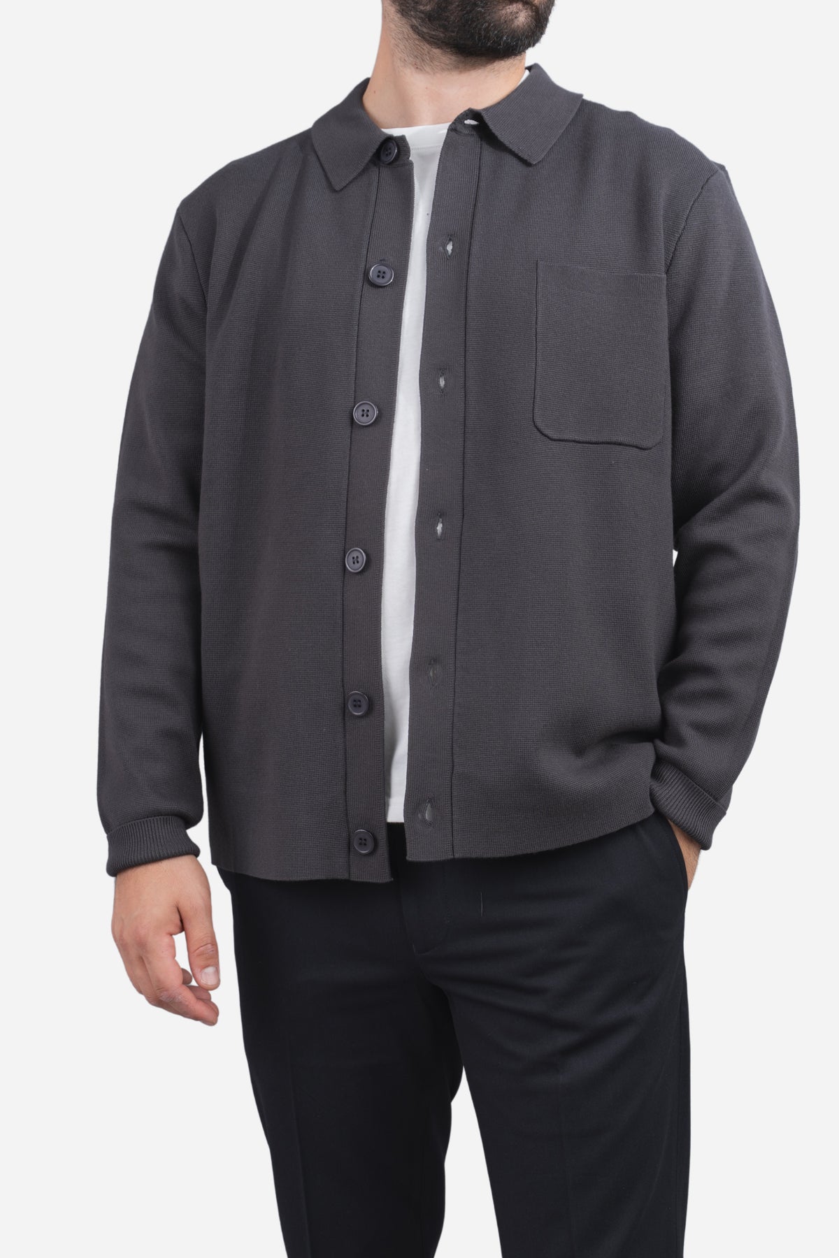 Hudson Shirt Cardigan Iron Gray