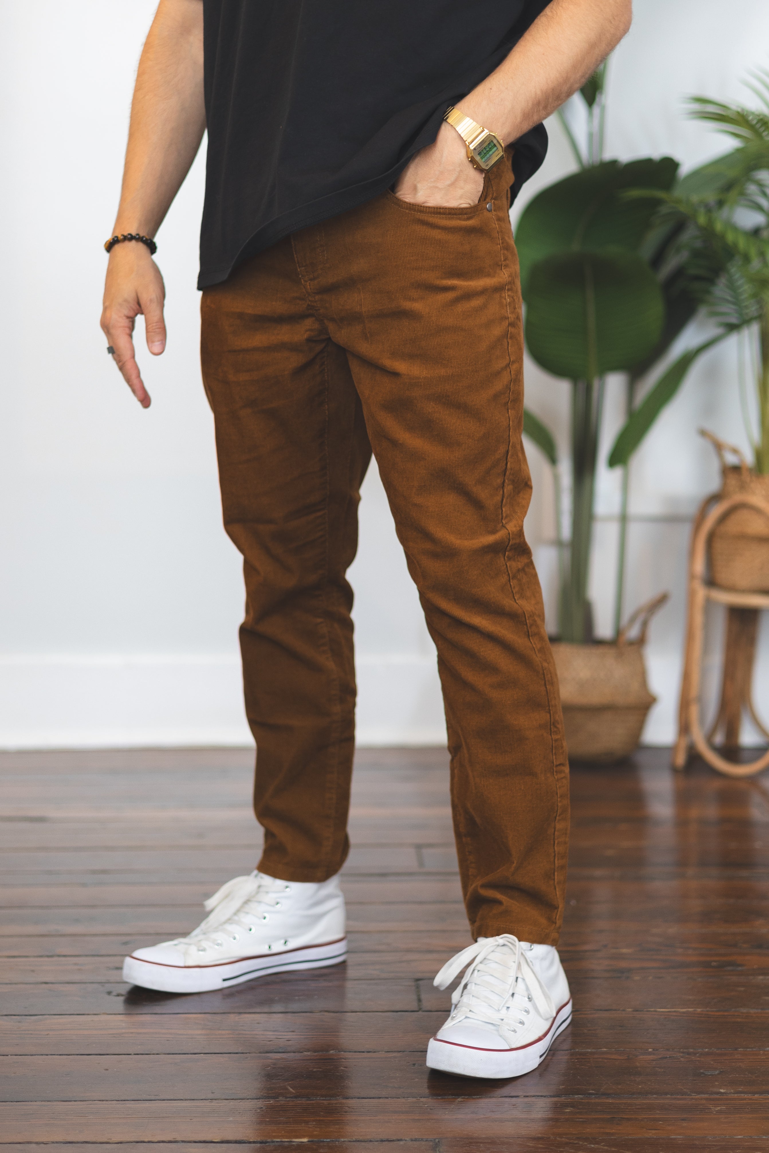 Stretch Cord 5 Pocket Pants Caramel