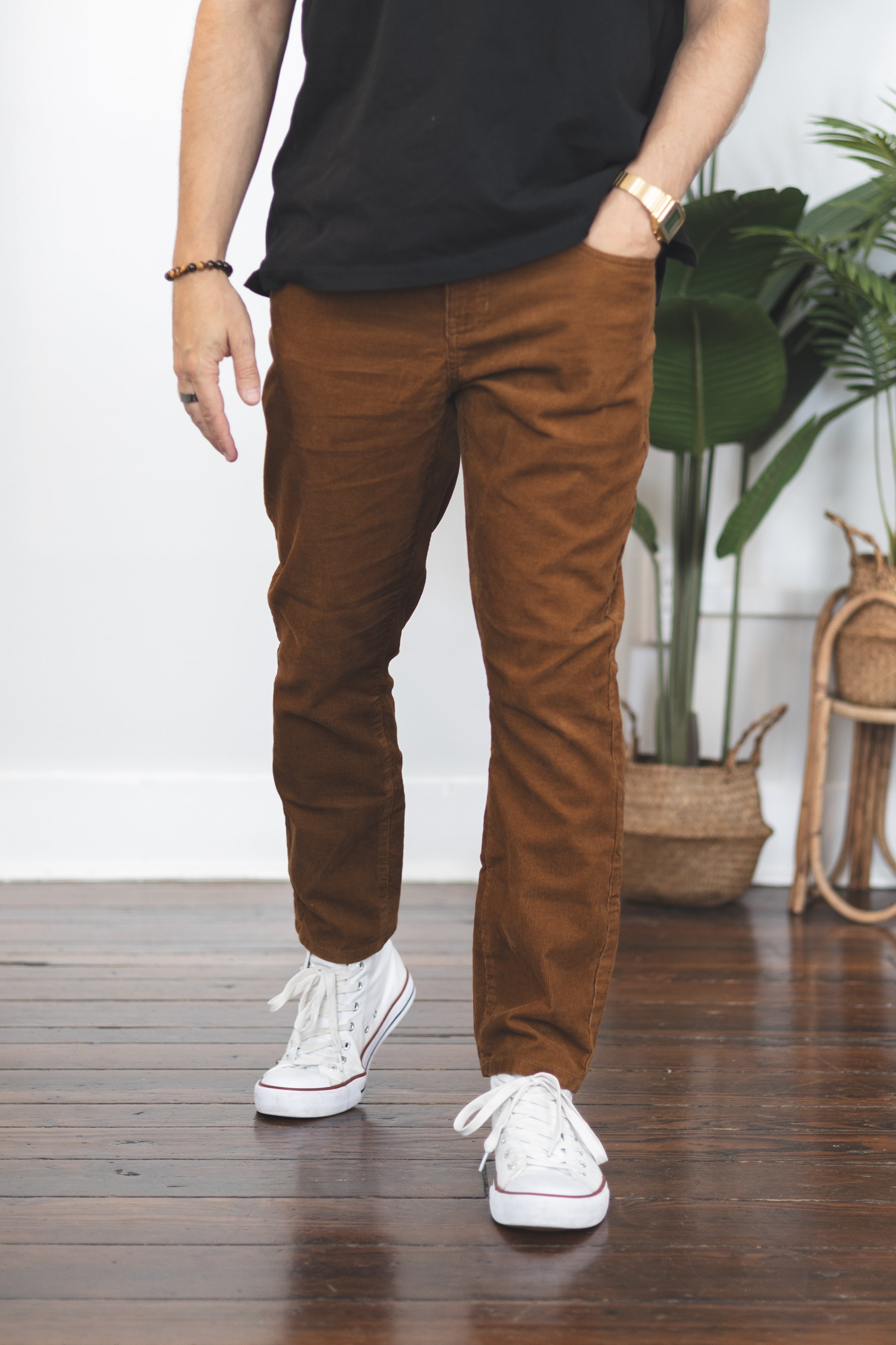 Stretch Cord 5 Pocket Pants Caramel