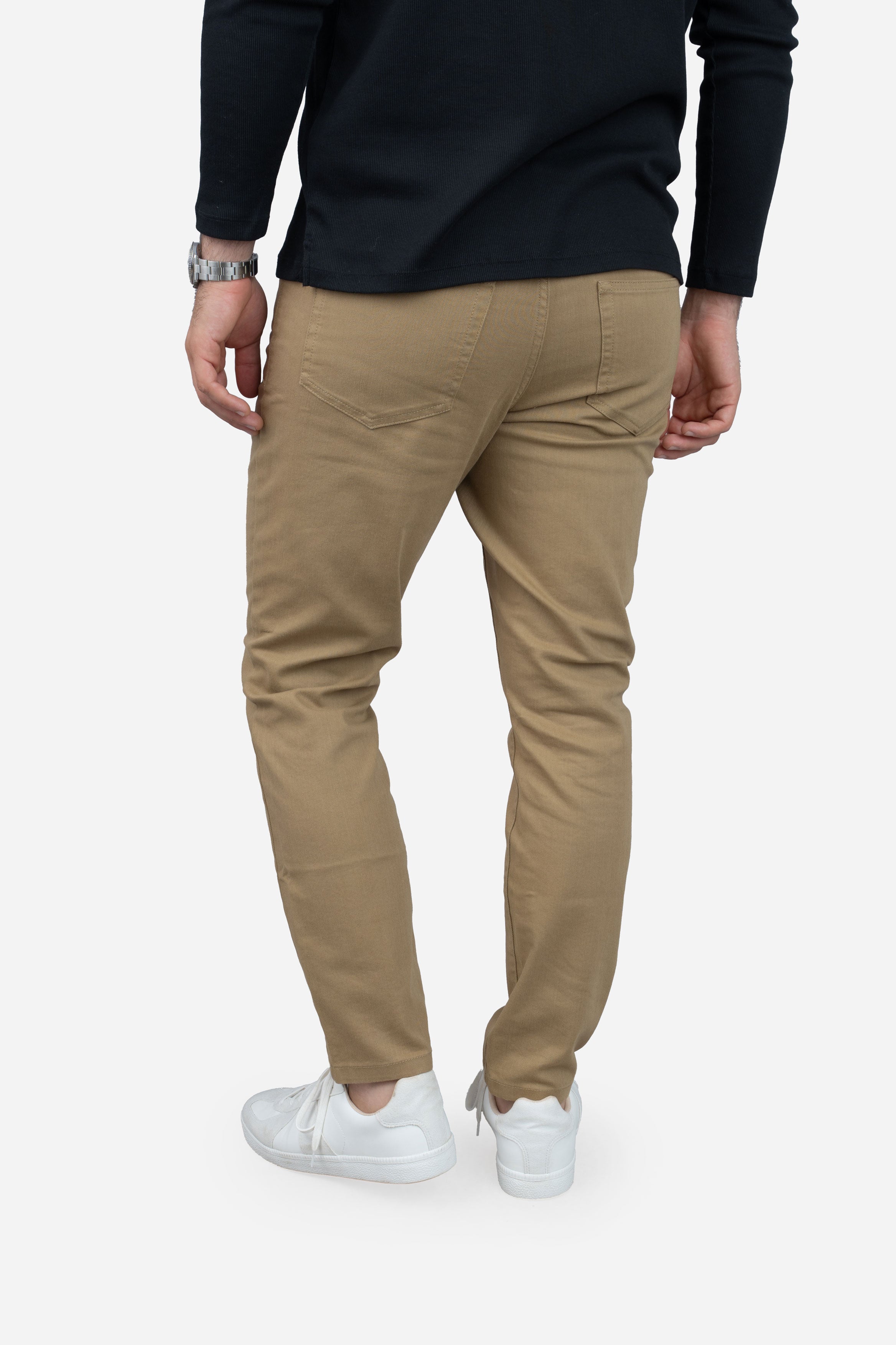 Garment Dyed Stretch Jeans Biscuit