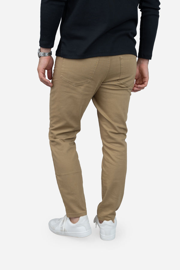 Garment Dyed Stretch Jeans Biscuit