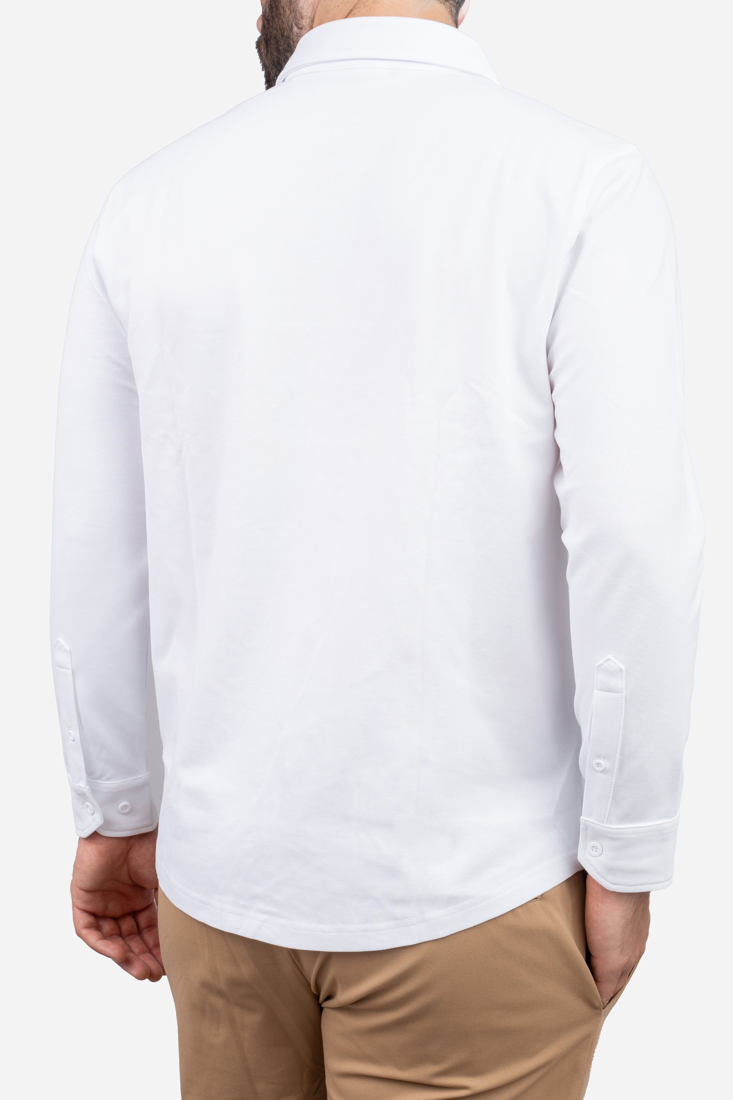 Performance Pique Button Down Shirt White