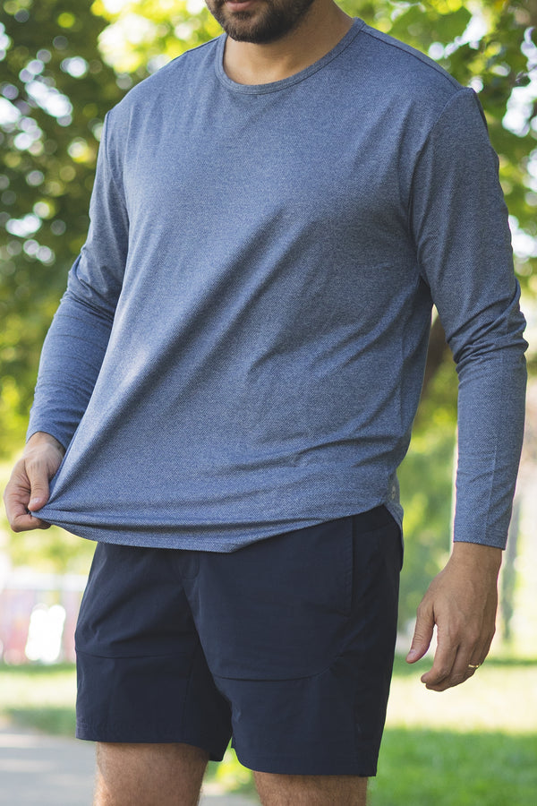 Long Sleeve Running T-Shirt Navy