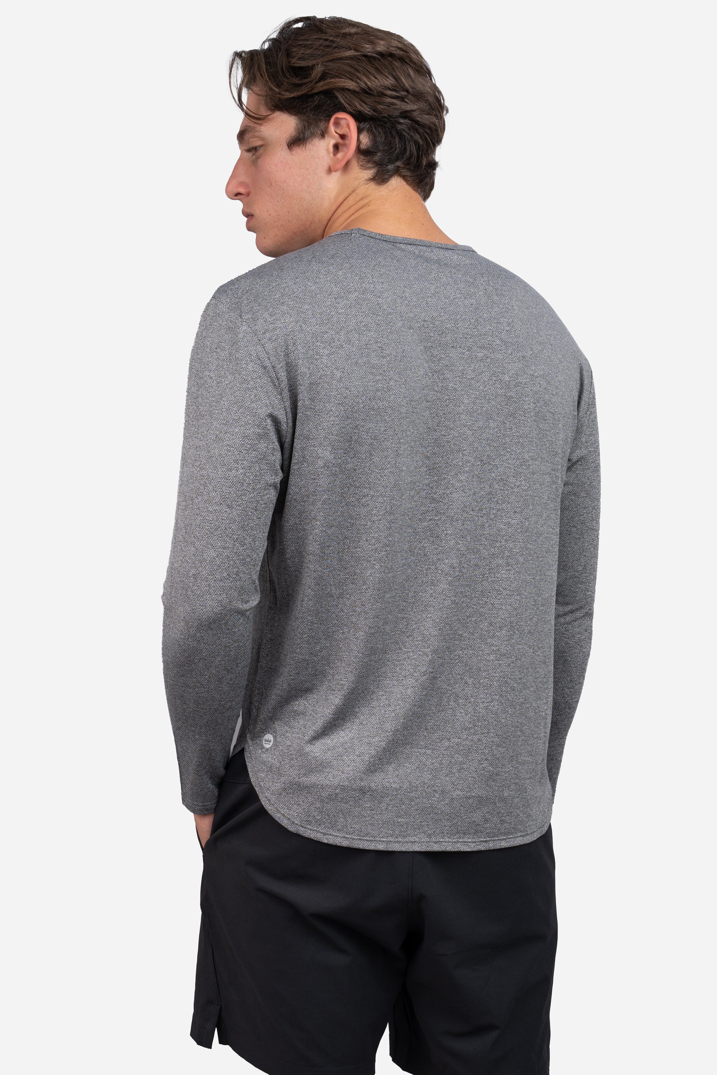 Long Sleeve Running T-Shirt Charcoal