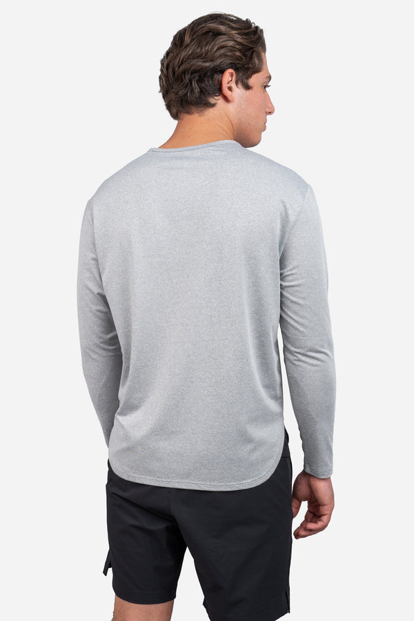 Long Sleeve Running T-Shirt Light Gray