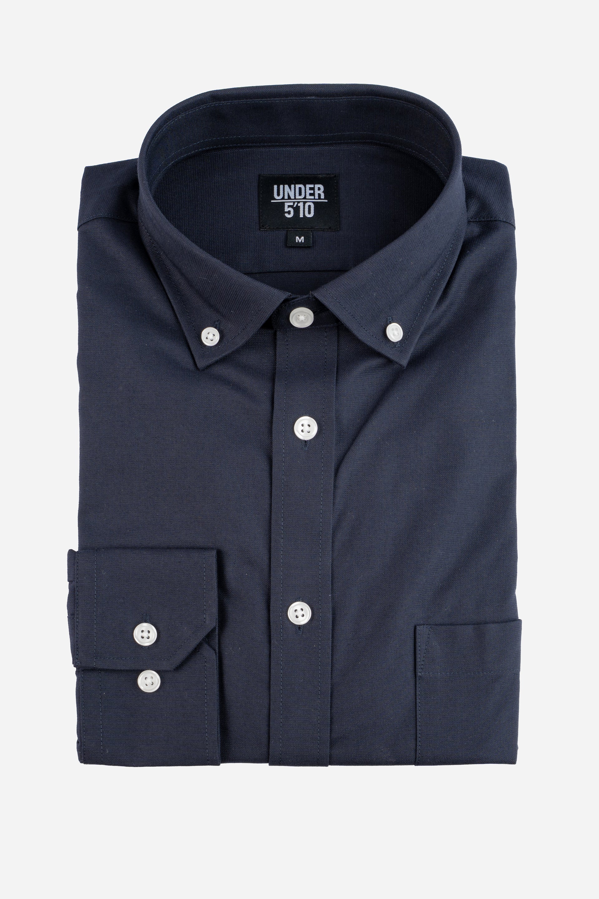 Stretch Oxford Button Down Shirt | Navy | Under 5’10 XS