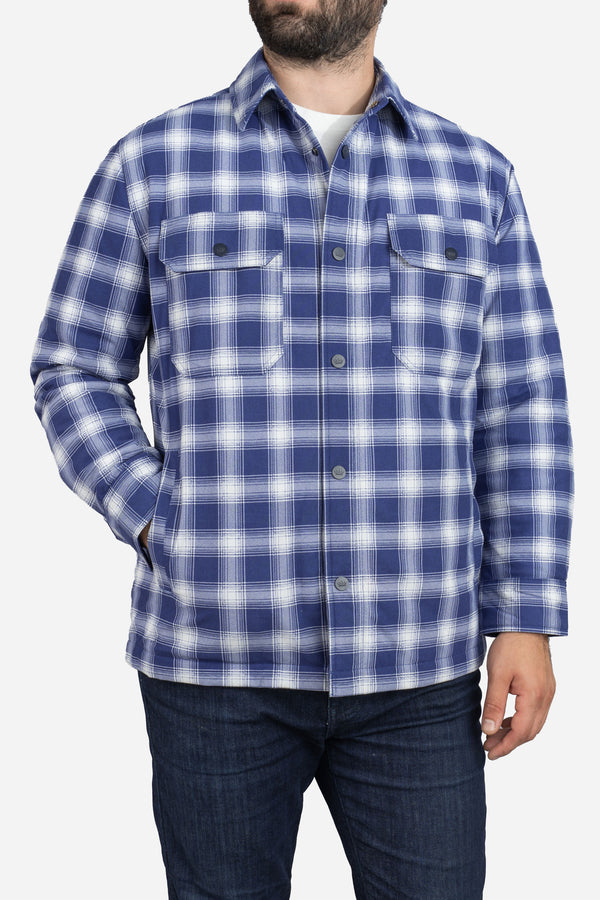 Padded Shacket Blue Plaid