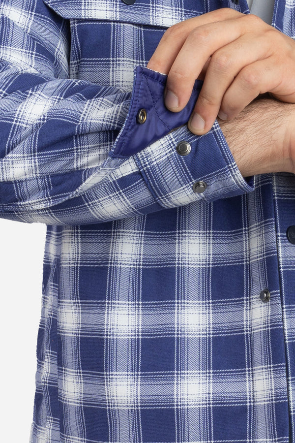 Padded Shacket Blue Plaid