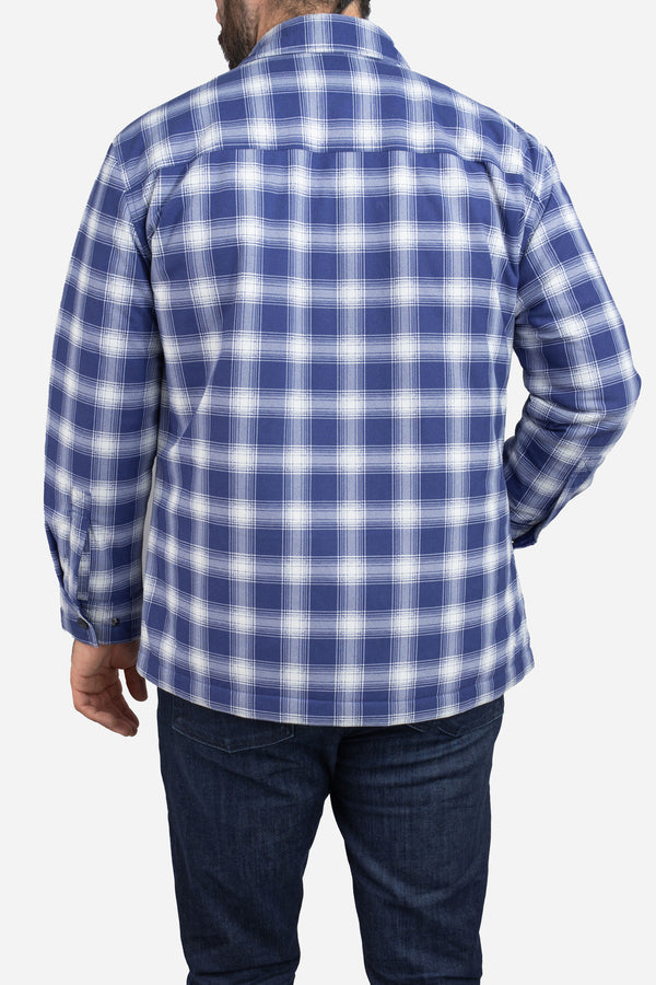 Padded Shacket Blue Plaid