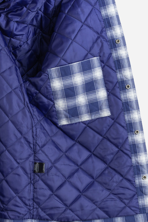 Padded Shacket Blue Plaid