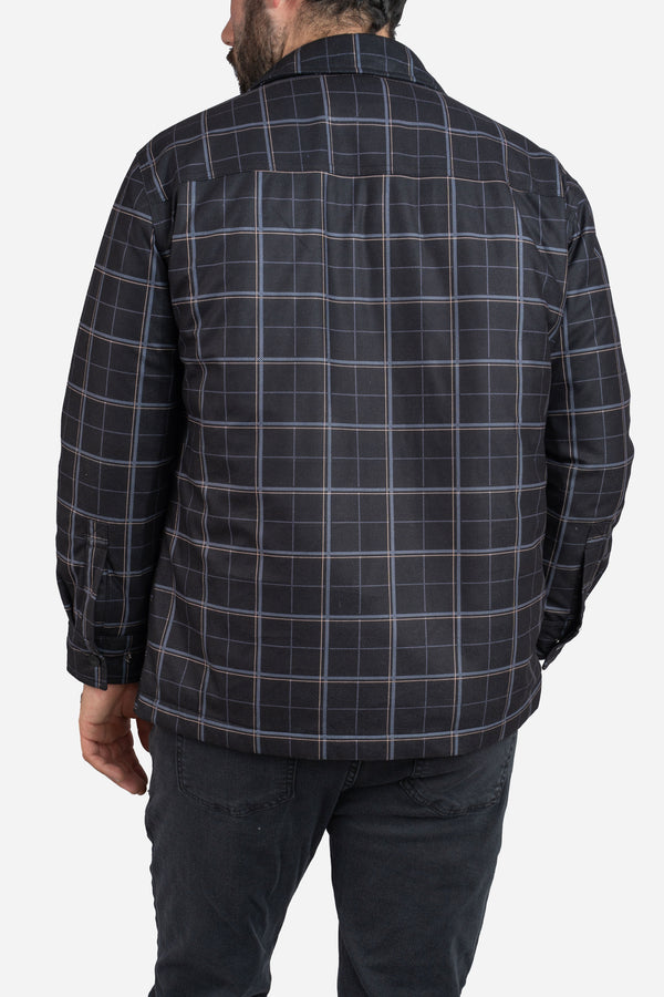 Padded Shacket Charcoal Plaid