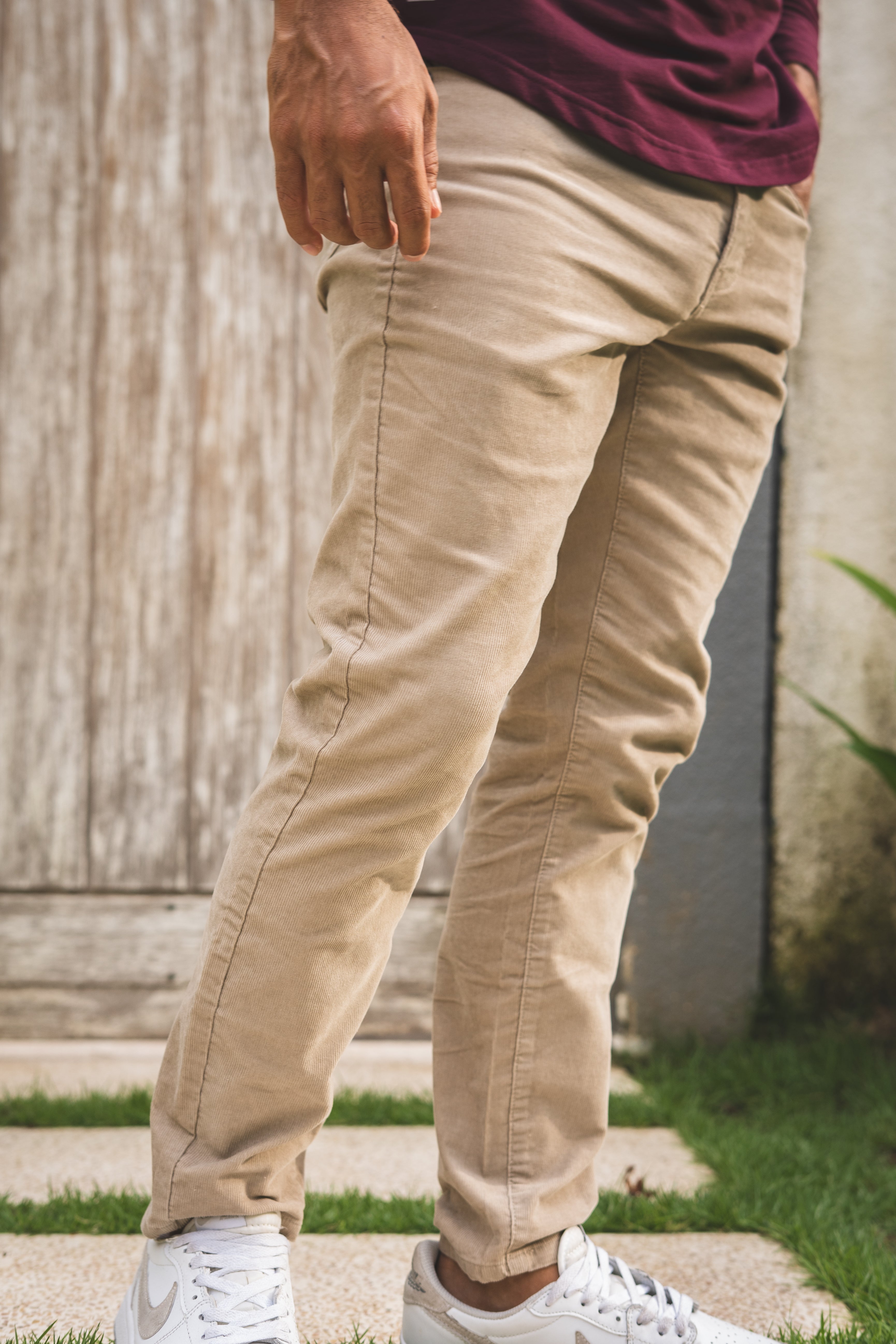Stretch Cord 5 Pocket Pants Beige