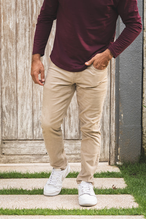 Stretch Cord 5 Pocket Pants Beige