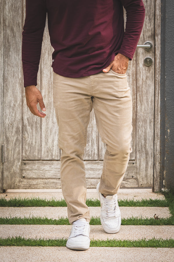 Stretch Cord 5 Pocket Pants Beige