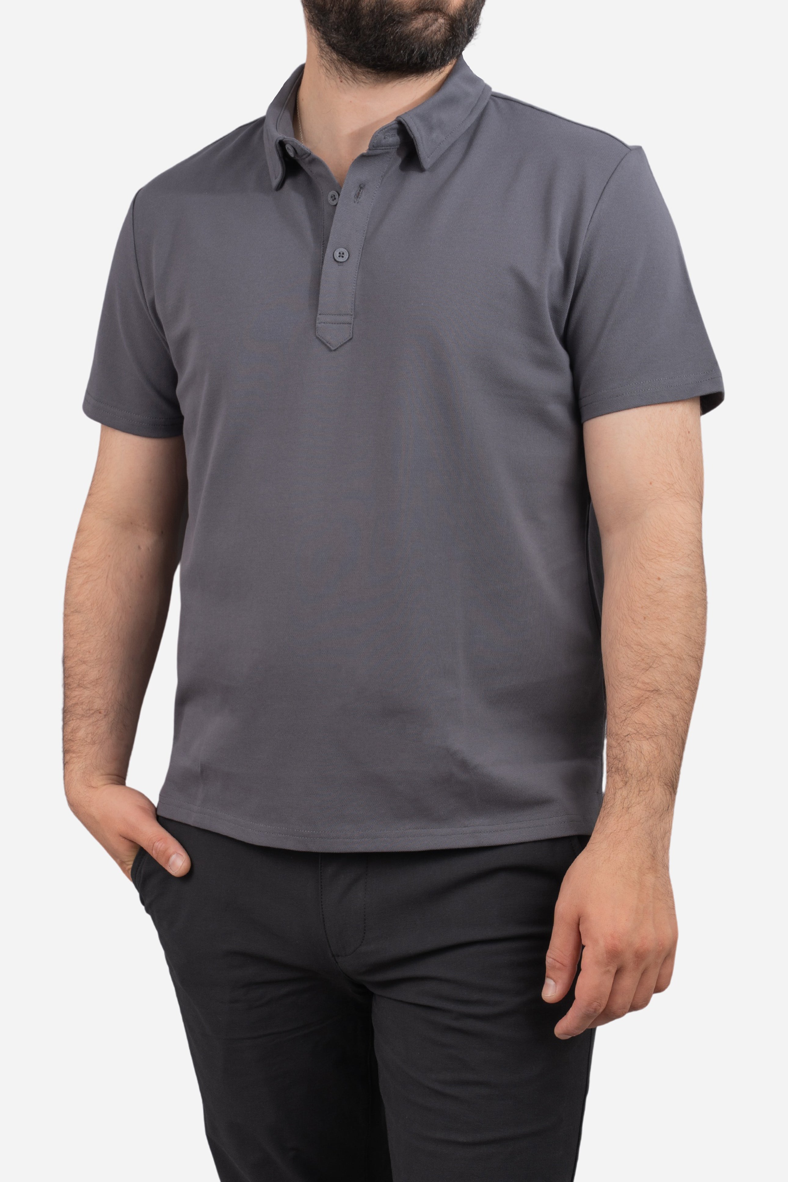 Charcoal Performance Pique Polo | Under 510