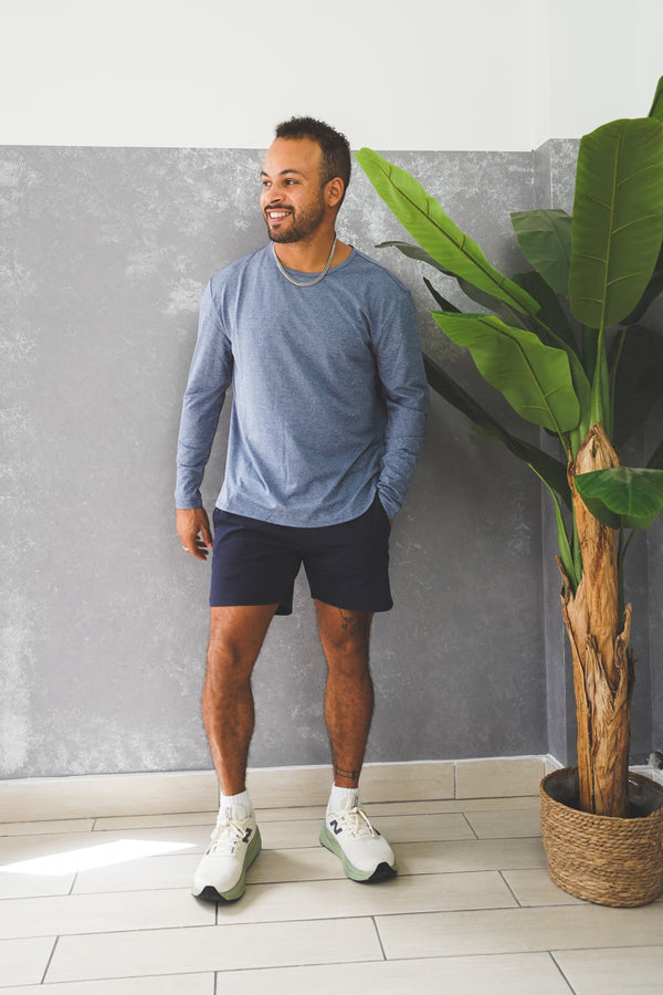 Long Sleeve Running T-Shirt Navy