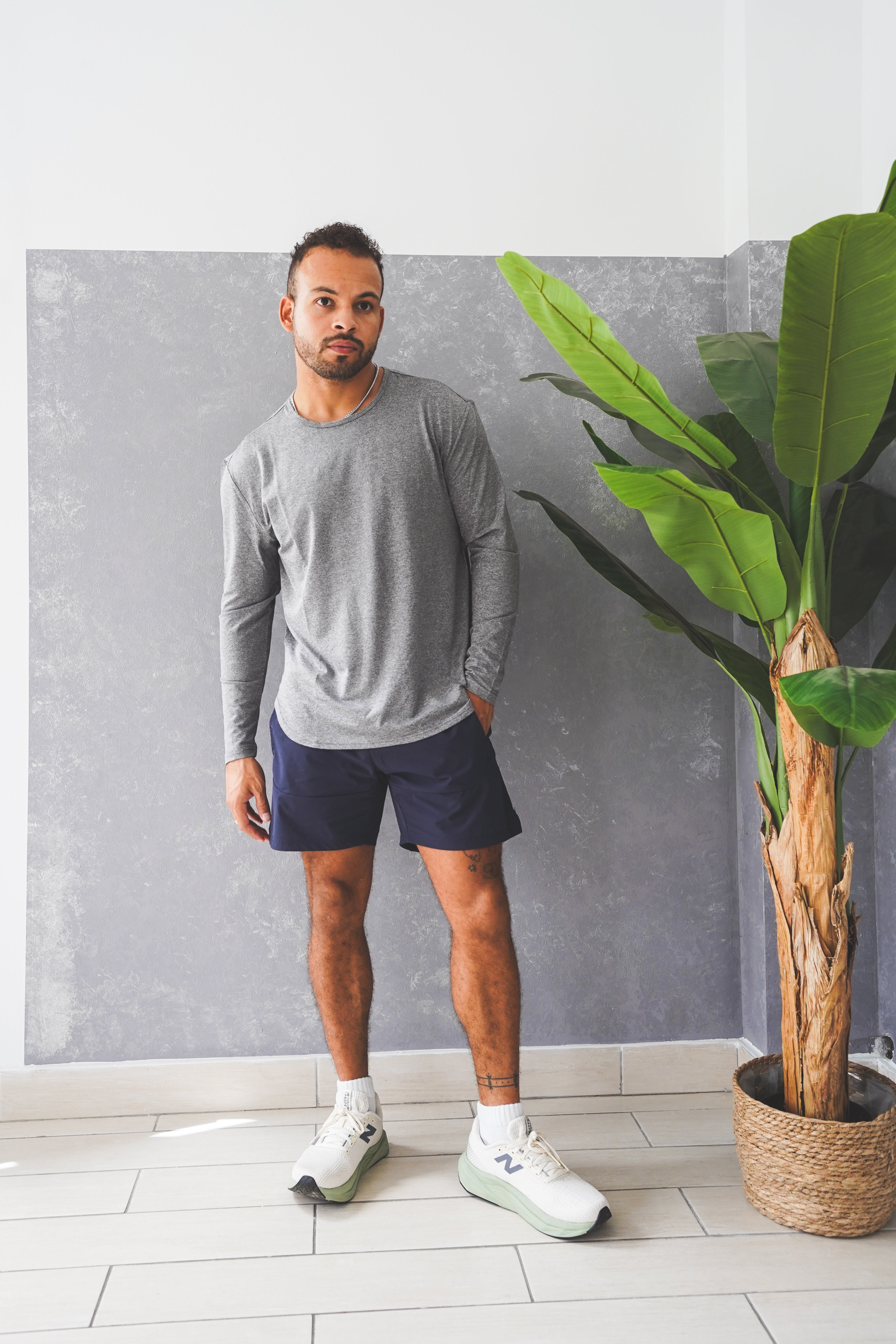 Long Sleeve Running T-Shirt Charcoal