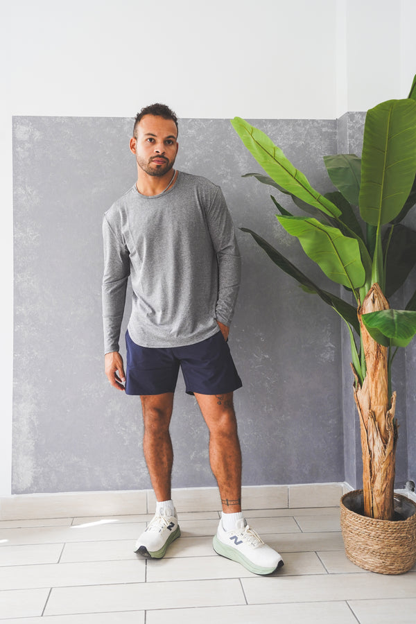 Long Sleeve Running T-Shirt Charcoal