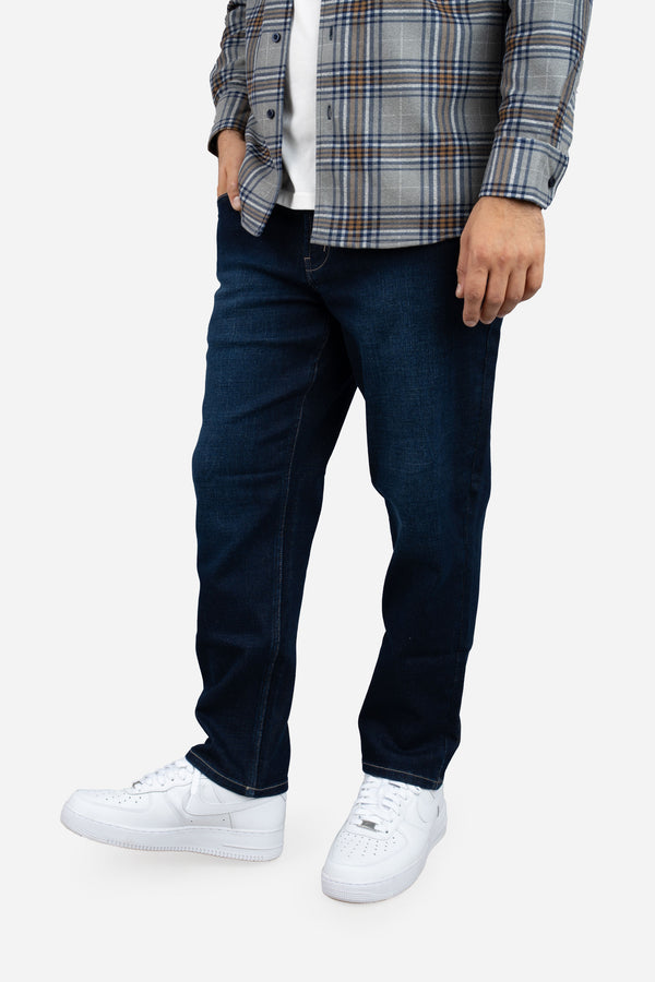 Straight Fit Stretch Jeans Dark Wash