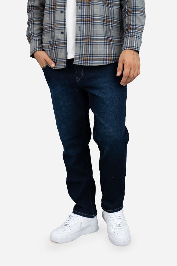 Straight Fit Stretch Jeans Dark Wash