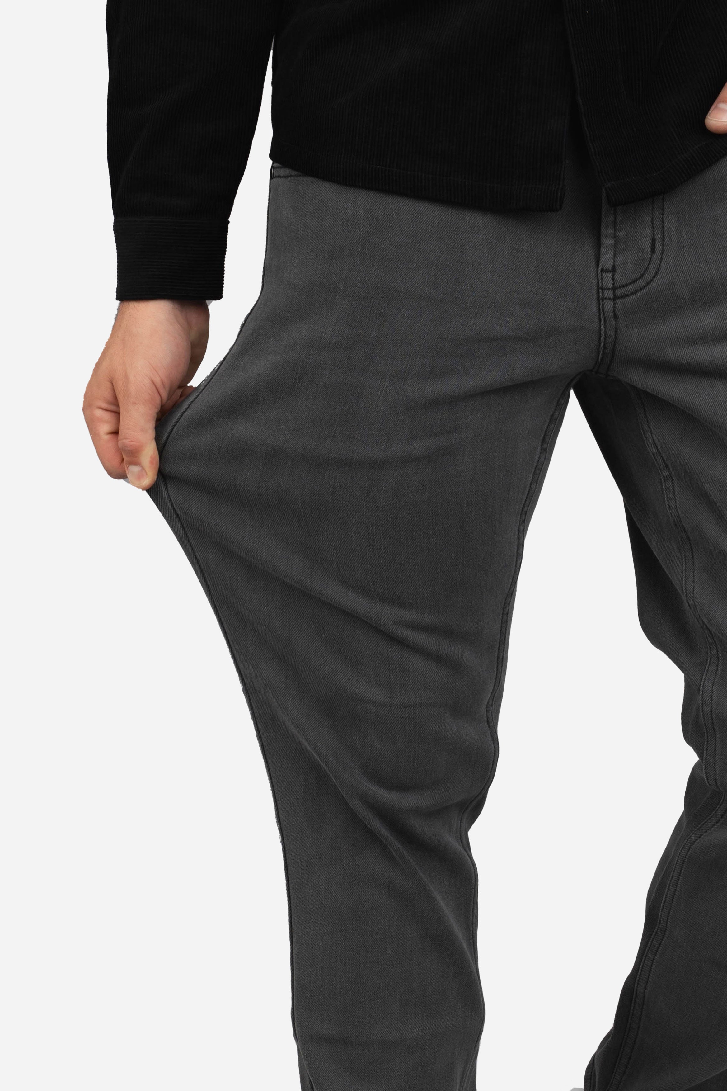 Straight Fit Stretch Jeans Gray
