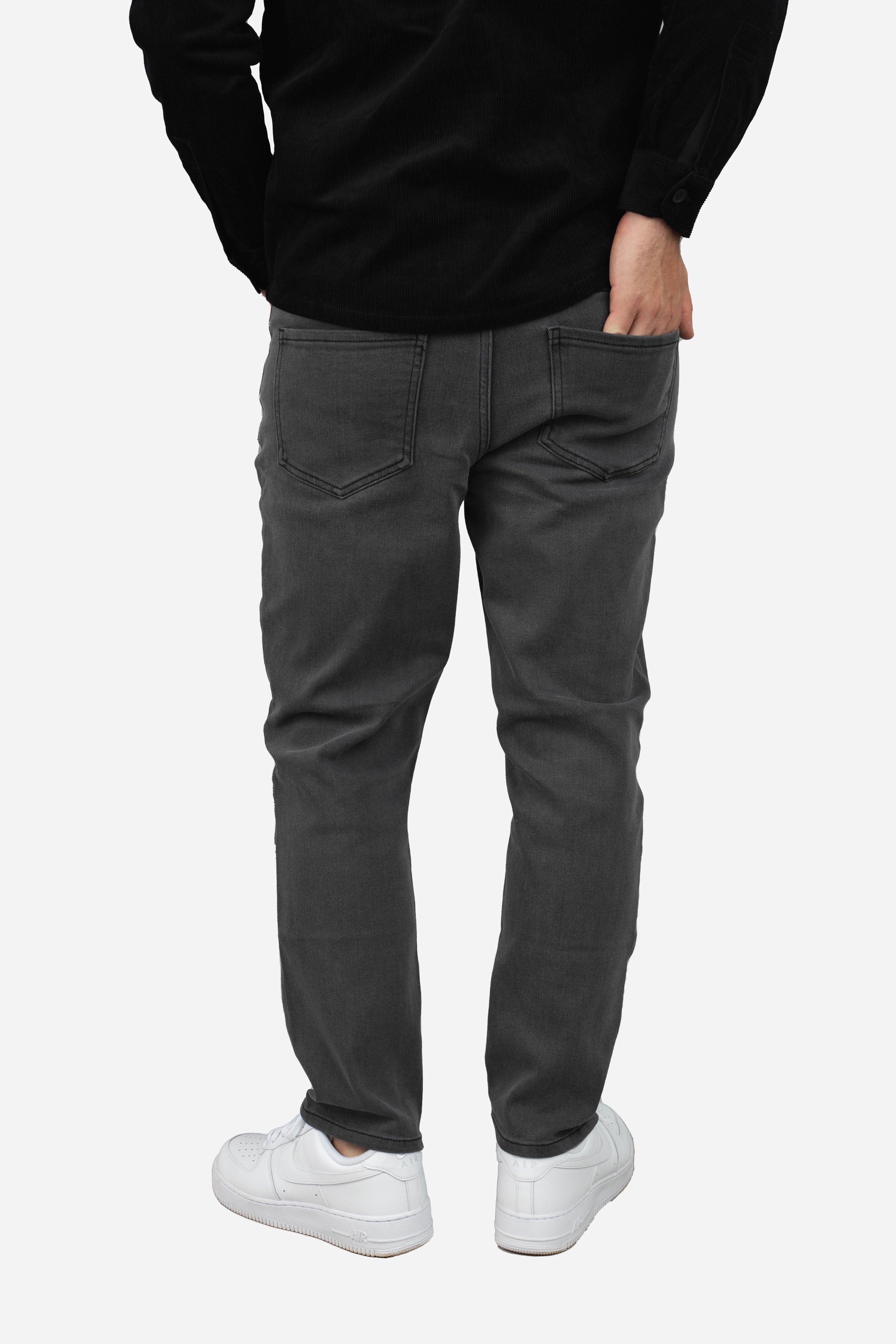 Straight Fit Stretch Jeans Gray