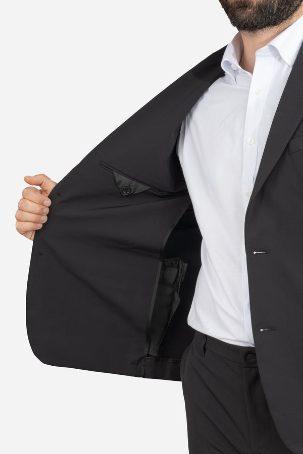 mens short dress jackets Black Pure Linen 4-Pocket Jacket for Men Linen Trail