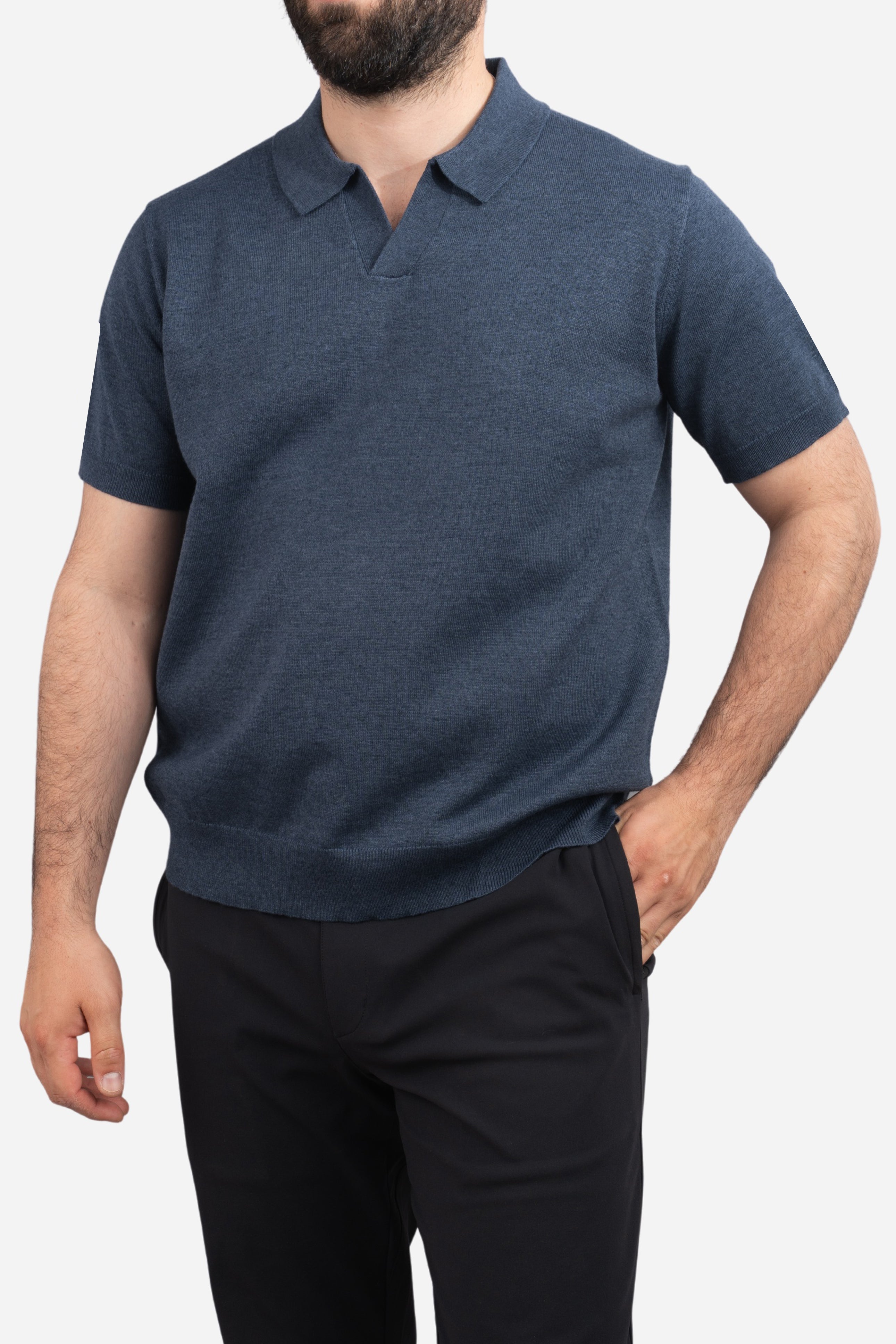 Sweater Polo Heather Navy