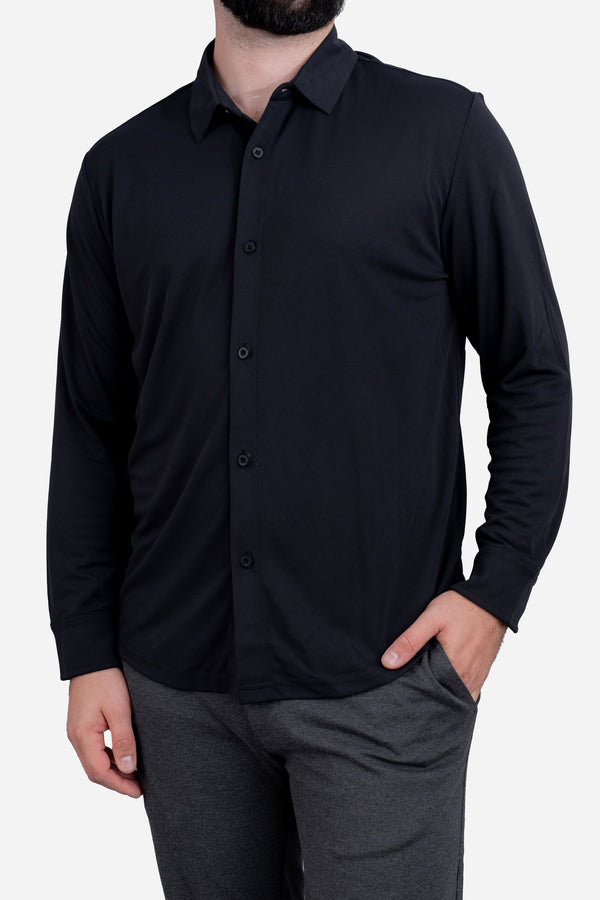 Tech Button Down Shirt Black