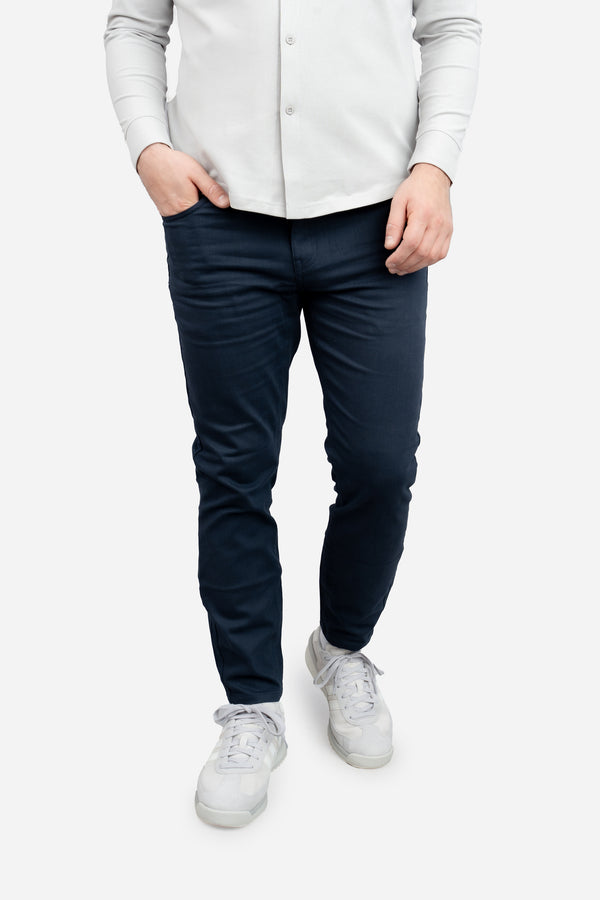 Garment Dyed Stretch Jeans Deep Sea
