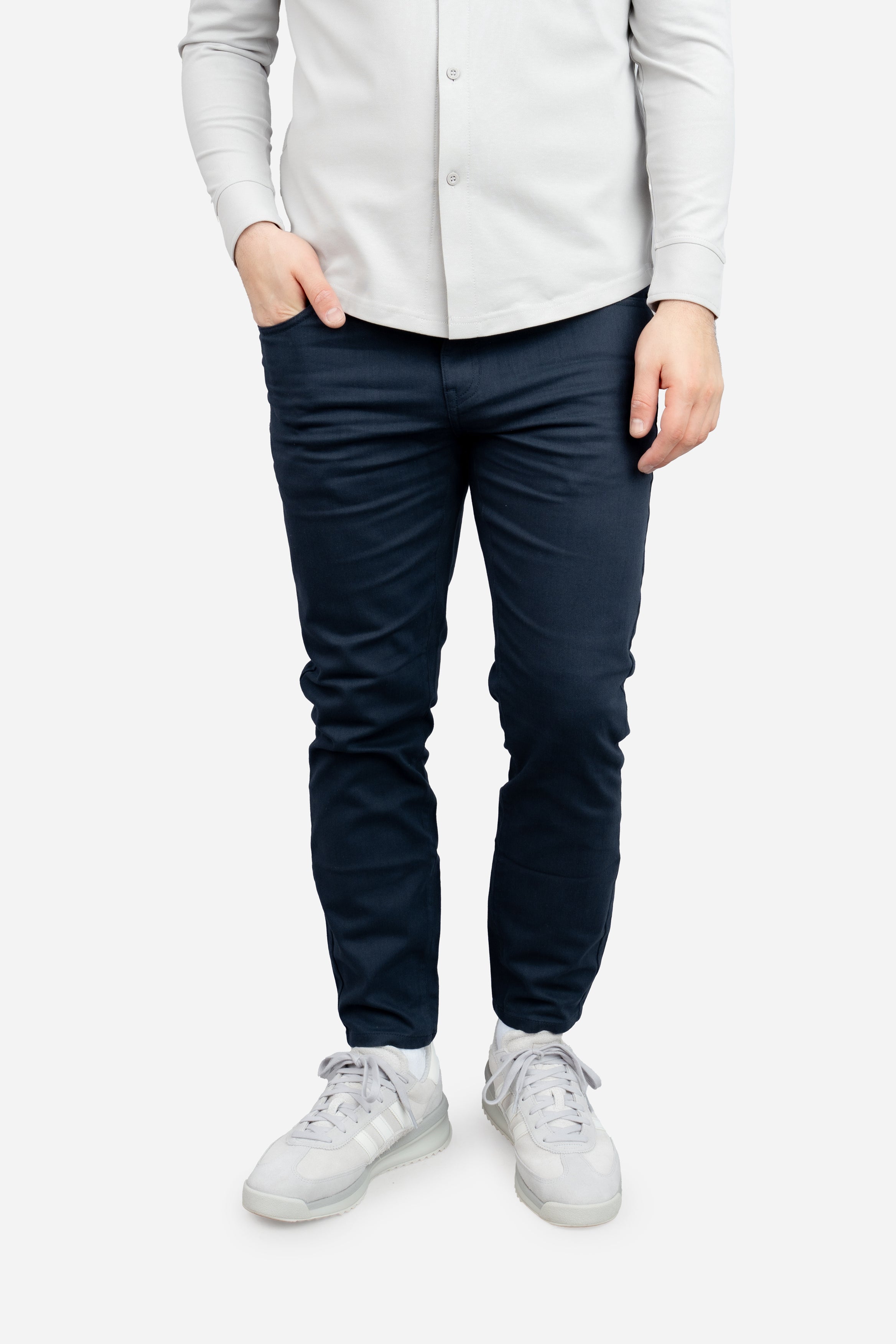 Garment Dyed Stretch Jeans Deep Sea
