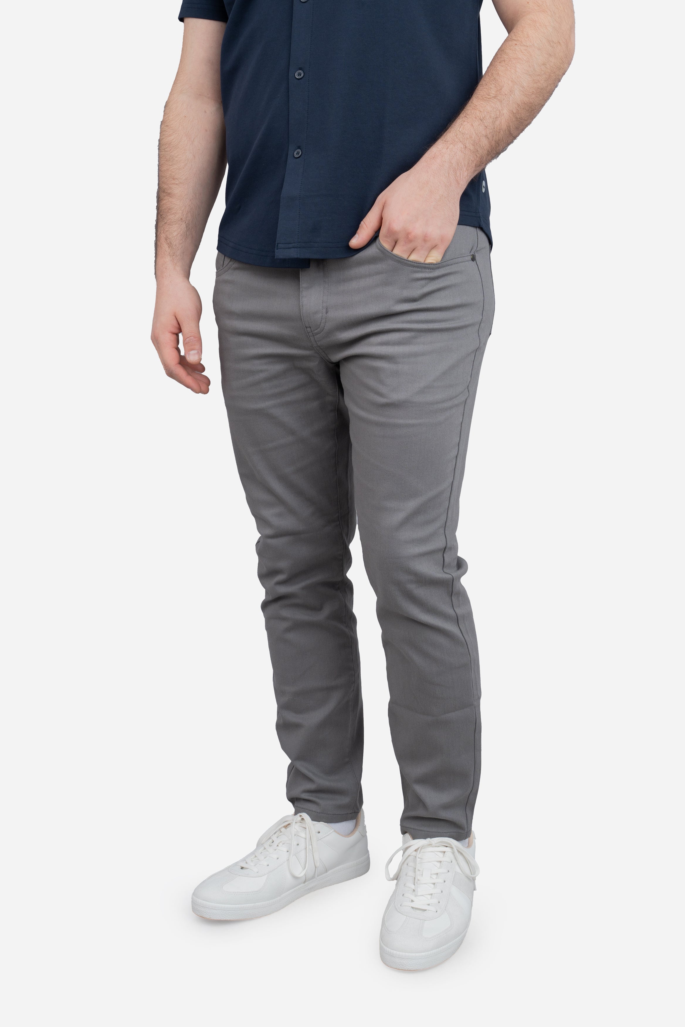 Garment Dyed Stretch Jeans Gray